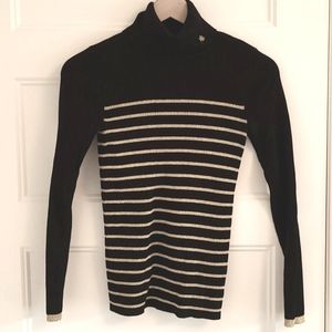 Ralph Lauren striped turtle neck gold black small